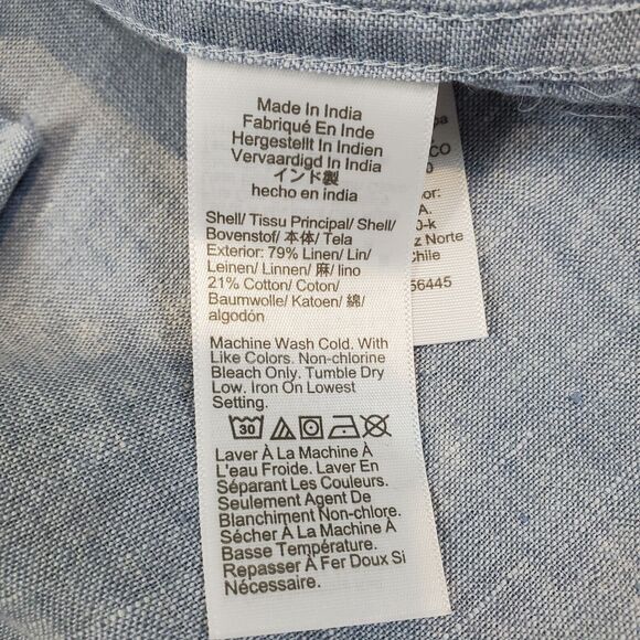 J.Crew Factory Mens Classic Fit Linen Blend Longsleeve Button Down Shirt XL - Picture 9 of 9